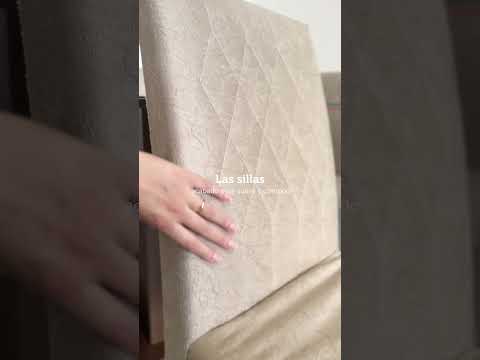 Juego de Comedor Anaju con 4 Sillas - Tablero de Madera y Cubierta de Cristal Marrón/Crema/Imperial
