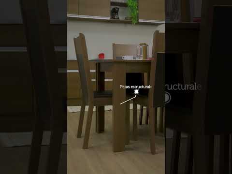 Juego de Comedor Bahamas con 6 Sillas Marrón/Negro