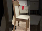 Juego de Comedor Francine con 6 Sillas - Tablero de Madera y Cubierta de Cristal Crema/Marrón/Beige