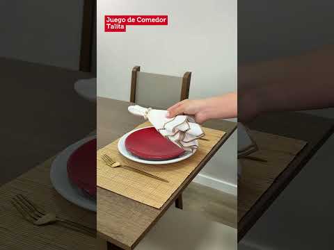 Juego de Comedor Talita Tablero Rectangular de Madera con 4 Sillas Marrón/Crema/Beige Madesa