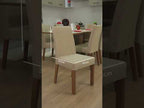 Juego de Comedor Alexis con 6 Sillas - Tablero de Madera y Cubierta de Cristal Marrón/Crema/Imperial