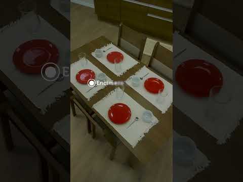 Juego de Comedor Ellen con 4 Sillas Marrón/Beige