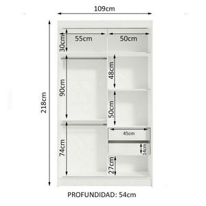 
                  
                    Cargar imagen en el visor de la galería, Ropero Tokio 2 Puertas Corredizas 1 Con Espejo
                  
                