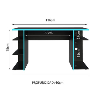 
                  
                    Cargar imagen en el visor de la galería, Mueble Escritorio Gamer Moderno 136cm
                  
                