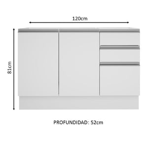 
                  
                    Cargar imagen en el visor de la galería, Mueble De Cocina3 Cajones 2 Puertas 120 Cm
                  
                