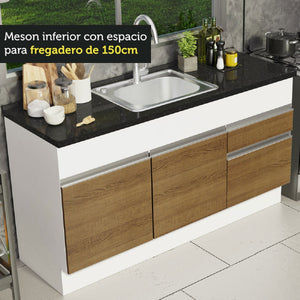 
                  
                    Cargar imagen en el visor de la galería, Mueble De Cocina 2 Cajones 2 Puertas 150 Cm
                  
                