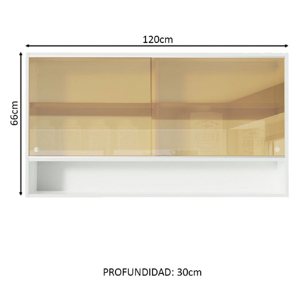 
                  
                    Cargar imagen en el visor de la galería, Mueble superior 2 Puertas Corredizas De Cristal - 120 Cm
                  
                