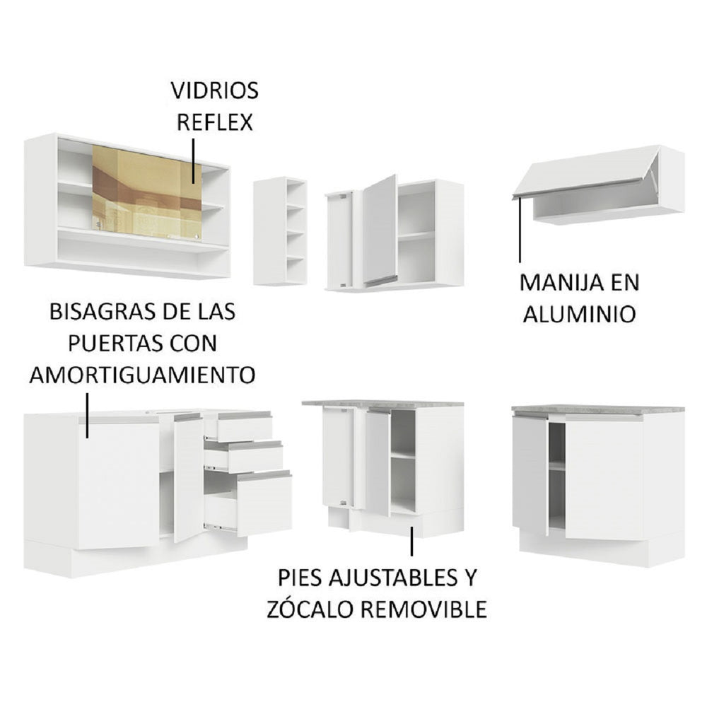 
                  
                    Cargar imagen en el visor de la galería, Cocina Integral Esquinera Glamy Sin Mesón De Acero
                  
                