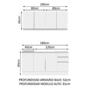 
                  
                    Cargar imagen en el visor de la galería, Cocina Integral Glamy Sin Mesón De Acero 160 Cm
                  
                