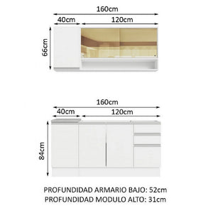 
                  
                    Cargar imagen en el visor de la galería, Cocina Integral Glamy Sin Mesón De Acero Con 160 Cm
                  
                