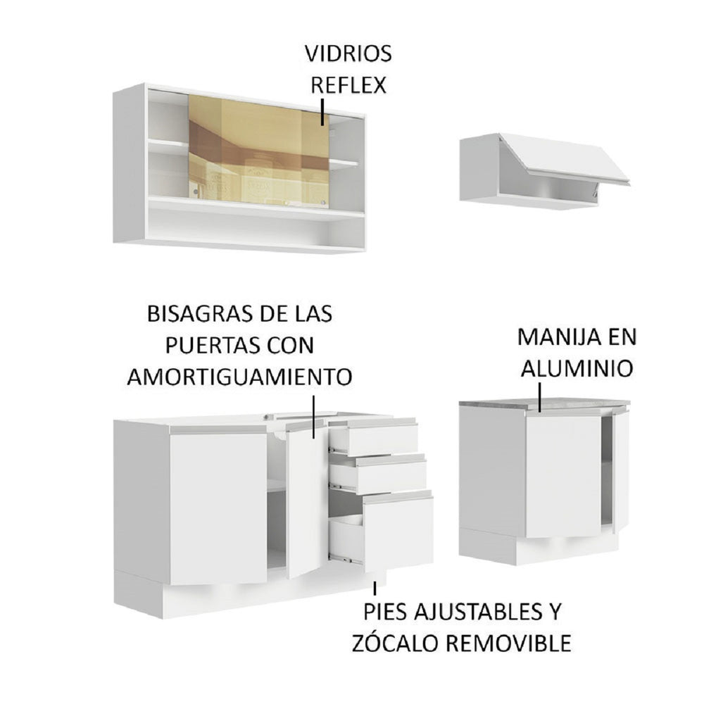 
                  
                    Cargar imagen en el visor de la galería, Cocina Integral Glamy Con Mesón De Acero 200 Cm
                  
                