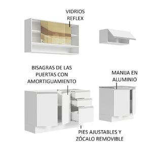 
                  
                    Cargar imagen en el visor de la galería, Cocina Integral Glamy Con Mesón De Acero 200 Cm
                  
                