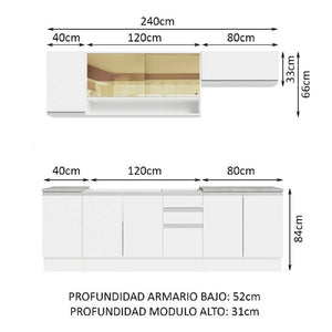 
                  
                    Cargar imagen en el visor de la galería, Cocina Integral Glamy Sin Mesón De Acero 240 Cm
                  
                