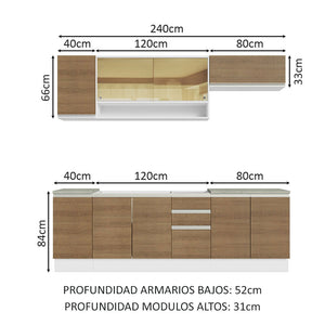 
                  
                    Cargar imagen en el visor de la galería, Cocina Integral Glamy Sin Mesón De Acero 240 Cm
                  
                